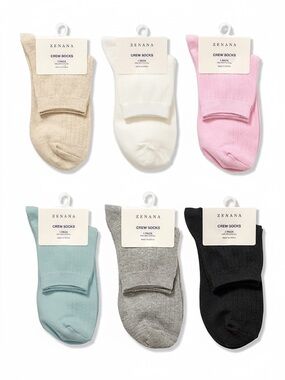 Zenana Solid Color Crew Socks Size OS - Price is for ONE pair